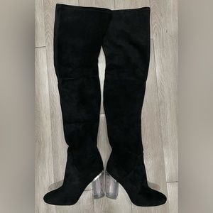 Lust for life very tall black suede boots 9